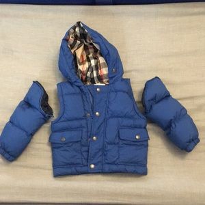 Burberry Puffer 12M Coat/Vest Royal Blue